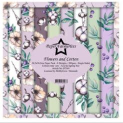 Flowers and Cotton paper pack 12 x 12"