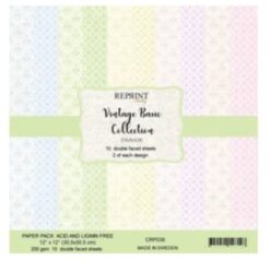 Reprint - Vintage Basic collection Damask 12 x 12"