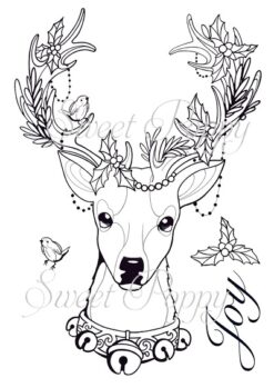 Winter Stag A6 stamp