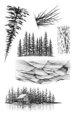 Nature Sheet 6, Lakeside Cabin