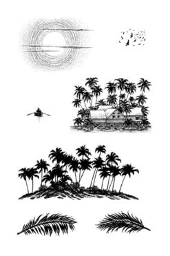 Nature Sheet 11, Palms with Huts Small Set
