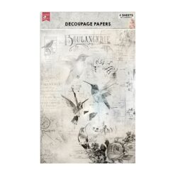 Touch of Nature Decoupage papir, 4 ark i pakken