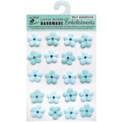 Embossed Jeweled Daisies, blå 20/Pk