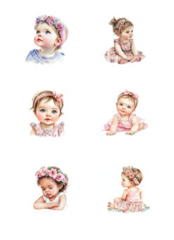 Reprint - Baby Girl klippeark A4 (KP0136)