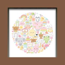 Shadow Box Frame Hvit og Shadow Box Insert kit Bundle of Joy (rosa)