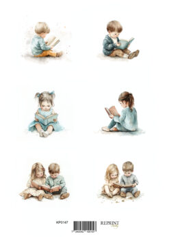 Reprint - Children Reading klippeark A4 (KP0147)