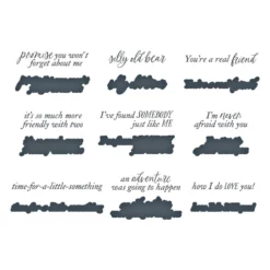 Silly Old Bear Sentiments Press Plate & Die Set