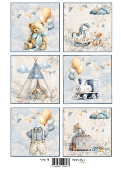 Reprint - Baby Boy Tags klippeark A4 (KP0171)