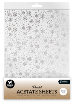 Snowflakes Silver Christmas Acetate Sheet A4