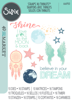 Thinlits Die w/Stamps by 49 and Market A5 Starlight Dreams (10+16pcs)