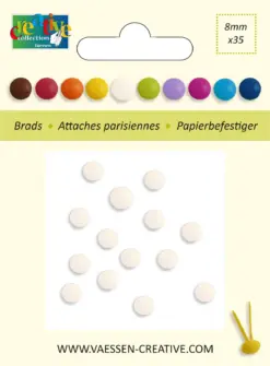Hvite Brads 8mm