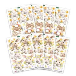 Die Cut Decoupage – Bunny Kisses & Fluffy Tails (pack of 8)