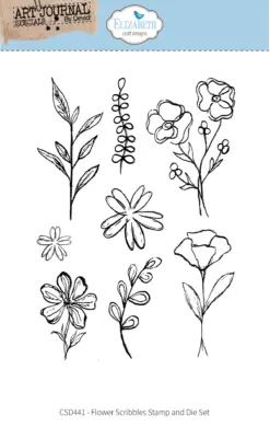 Flower Scribbles Stamp and Die Set CSD441