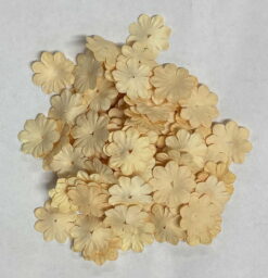 Creme mini papirblomster 20mm, 100 stk.