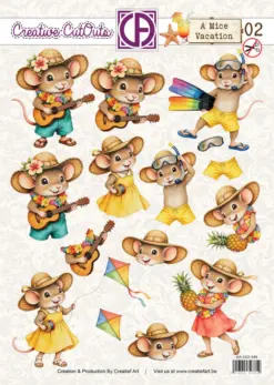 A Mice Vacation 02 3D Die-Cut Sheet Creative CutOuts