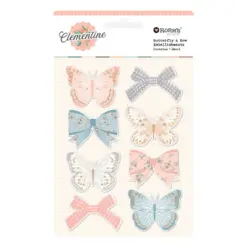 Clementine Embellishments Butterfly & Bow by Rosie's Studio