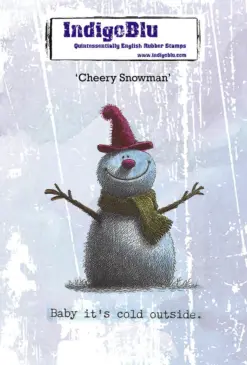 Cheery Snowman A6 Red Rubber Stamp