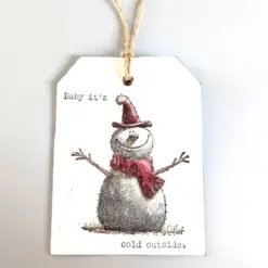 Cheery Snowman A6 Red Rubber Stamp - Bilde 4