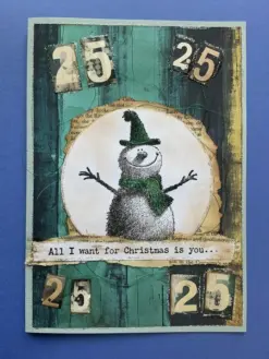 Cheery Snowman A6 Red Rubber Stamp - Bilde 3