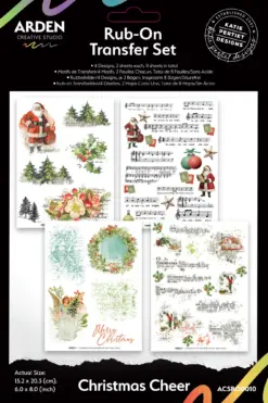 Christmas Cheer 6x8 Inch Rub-On Transfer Set by Katie Pertiet