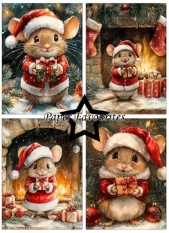 Christmas Mouse A6 Paper Pack - Bilde 2
