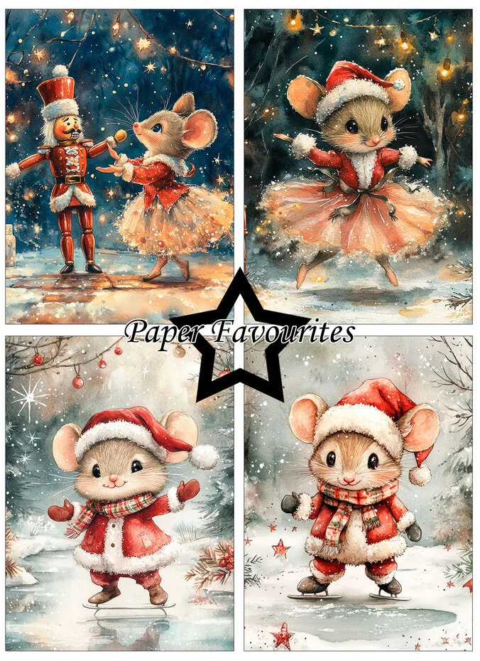 Christmas Mouse A6 Paper Pack - Bilde 3