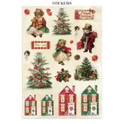 Classic Christmas Junk Journal Stickers, Backgrounds, Cut-Outs - Bilde 9