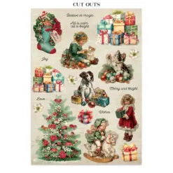 Classic Christmas Junk Journal Stickers, Backgrounds, Cut-Outs - Bilde 6