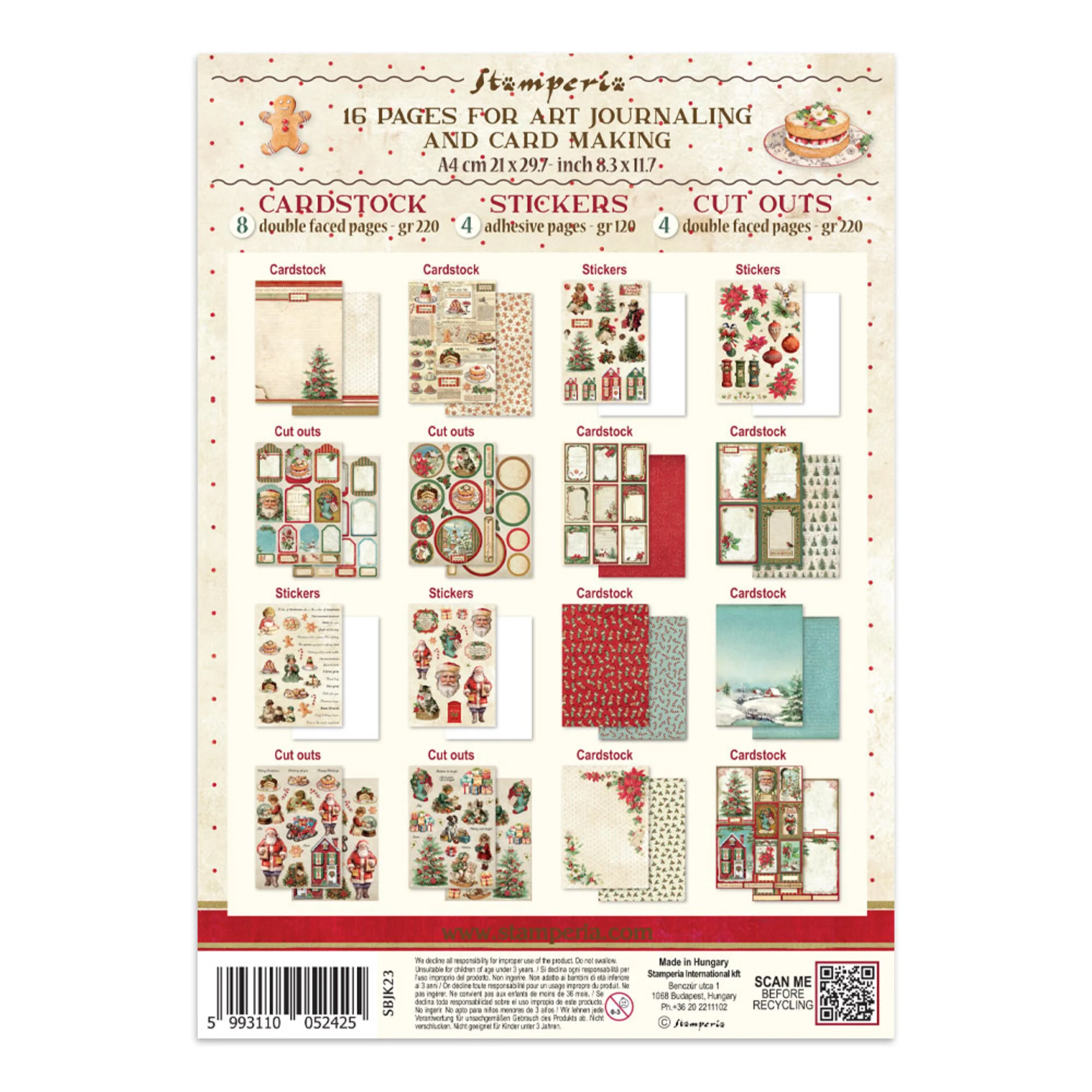 Classic Christmas Junk Journal Stickers, Backgrounds, Cut-Outs - Bilde 3