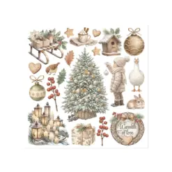 White Christmas Rub-On 15,5x15x5cm Assortment (6pcs) by Cristina Radovan - Bilde 2