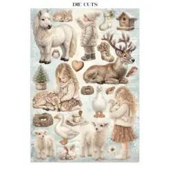 White Christmas Junk Journal Stickers, Backgrounds, Cut-Outs by Cristina Radovan - Bilde 6
