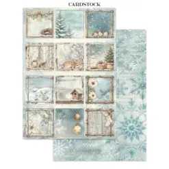 White Christmas Junk Journal Stickers, Backgrounds, Cut-Outs by Cristina Radovan - Bilde 4