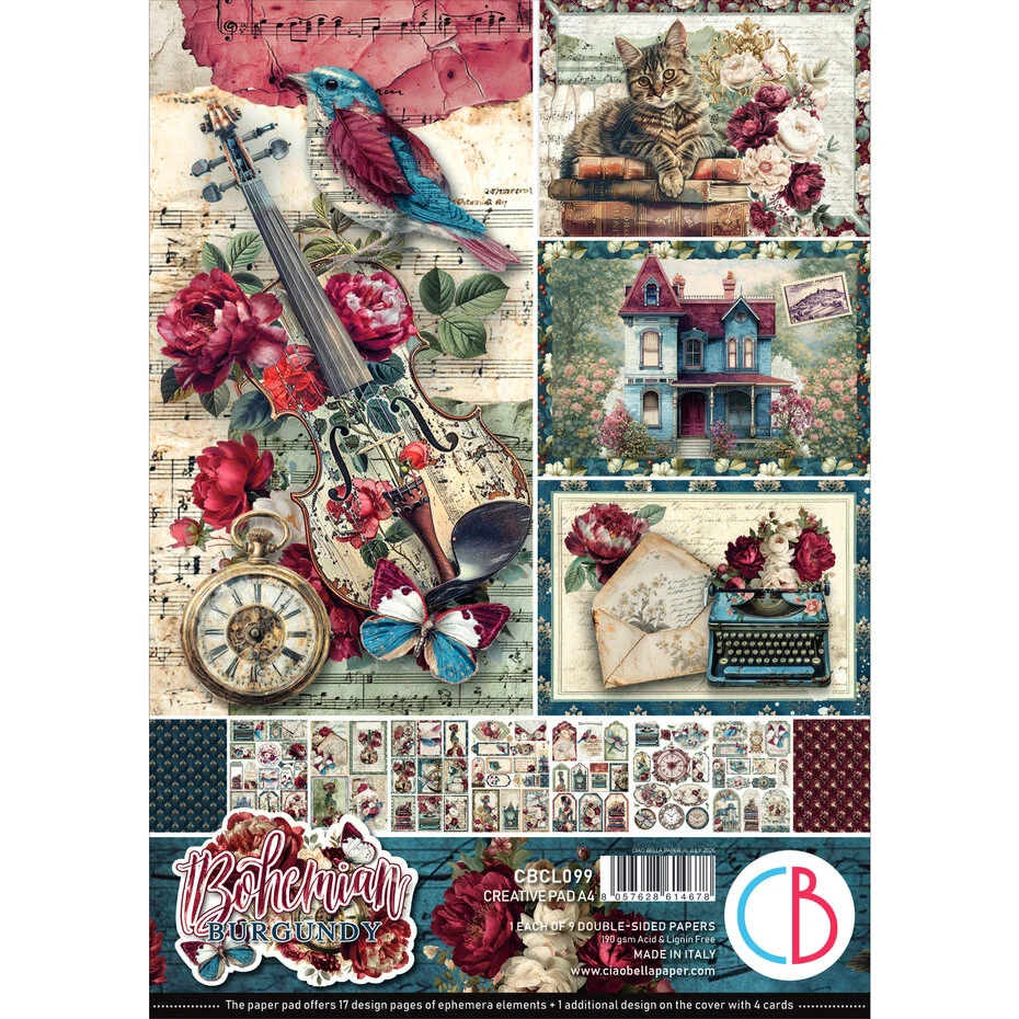 Bohemian Burgundy A4 Creative Pad