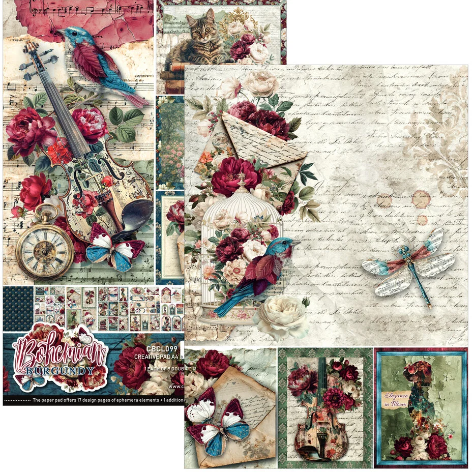 Bohemian Burgundy A4 Creative Pad - Bilde 2