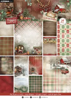 Cottage Christmas A4 Designer Paper Pad Background