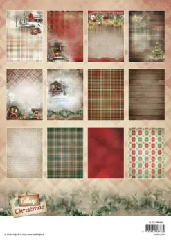 Cottage Christmas A4 Designer Paper Pad Background - Bilde 2