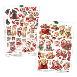 Christmas Cats Die Cut Topper & Decoupage Collection - Bilde 2