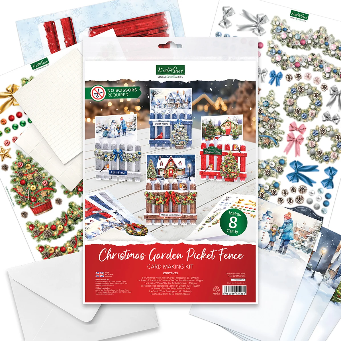 Christmas Garden Picket Fence Card Making Kit