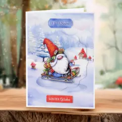 Cosy Christmas Gnomes, Card Making Kit - Bilde 6
