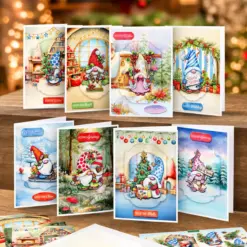 Cosy Christmas Gnomes, Card Making Kit - Bilde 2