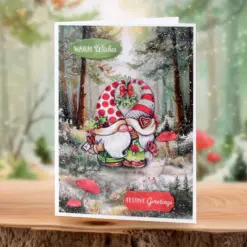 Cosy Christmas Gnomes, Card Making Kit - Bilde 10