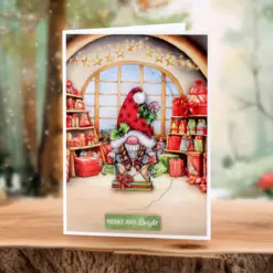 Cosy Christmas Gnomes, Card Making Kit - Bilde 8