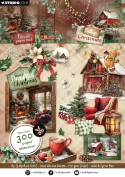 Cottage Christmas A5 Die-Cut Paper Pad Elements