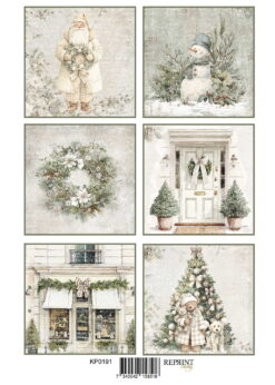 Reprint - Cozy Christmas klippeark Tags A4 (KP0191)