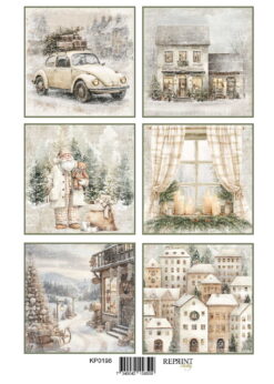Reprint - Cozy Christmas klippeark Tags 2 A4 (KP0198)