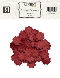 Crimson mini papirblomster 20mm, 100 stk.