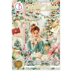 Golden Winter A4 Junk Journal Ephemera Book