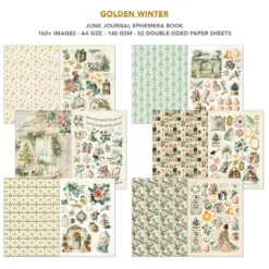 Golden Winter A4 Junk Journal Ephemera Book - Bilde 7
