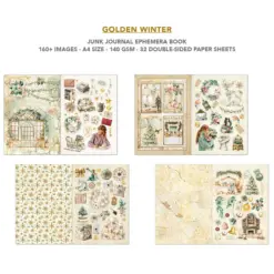 Golden Winter A4 Junk Journal Ephemera Book - Bilde 6