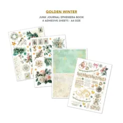 Golden Winter A4 Junk Journal Ephemera Book - Bilde 5